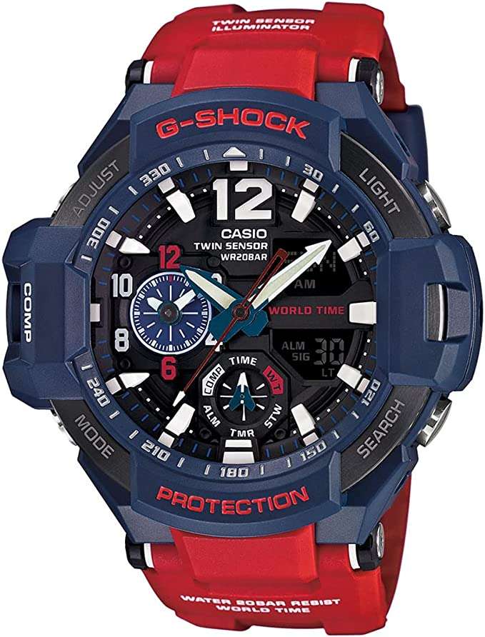 Casio-G-Shock-GA-1100-2ADR-Sky-Cockpit-Aviation-Watch