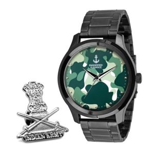 TZARO Army Watch with Indian Army Lapel Pin