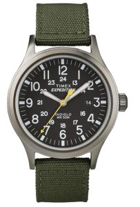 Timex Expedition Scout Black Dial Green Nylon Strap Gents Watch