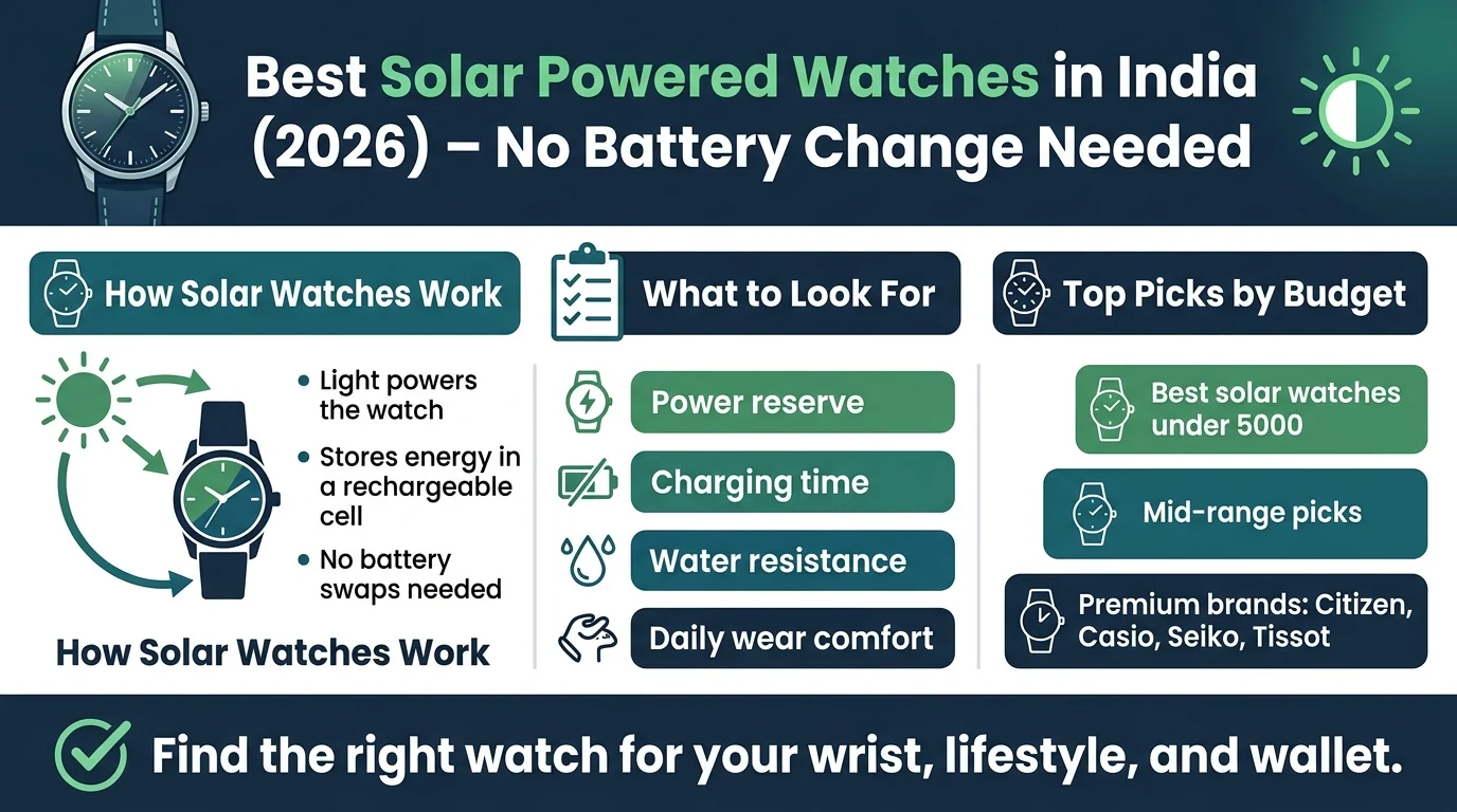 Best Solar Powered Watches in India (2026) – No Battery Change Needed