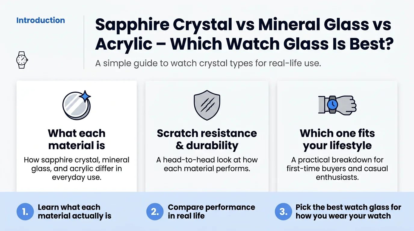 Sapphire Crystal vs Mineral Glass vs Acrylic – Which Watch Glass Is Best?
